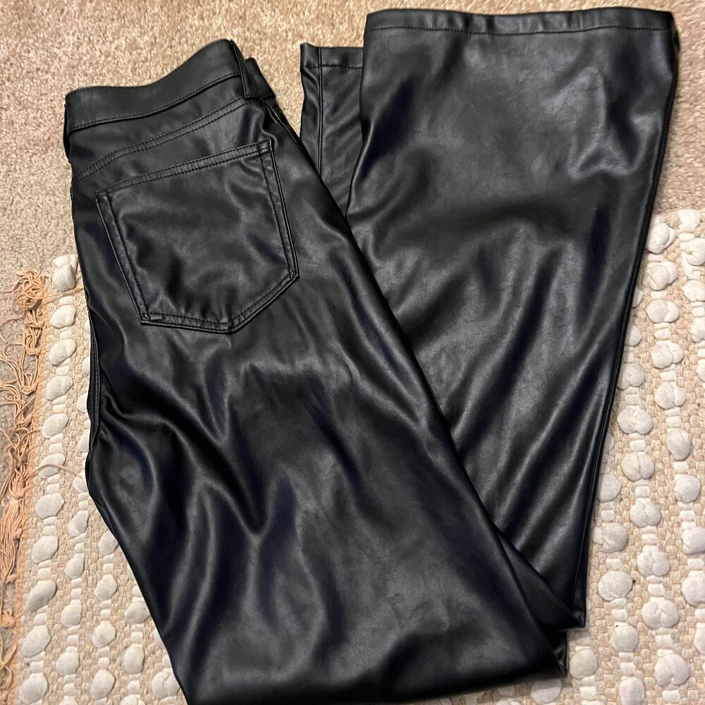 Gap Faux Leather 70s High Rise Flares - Petite